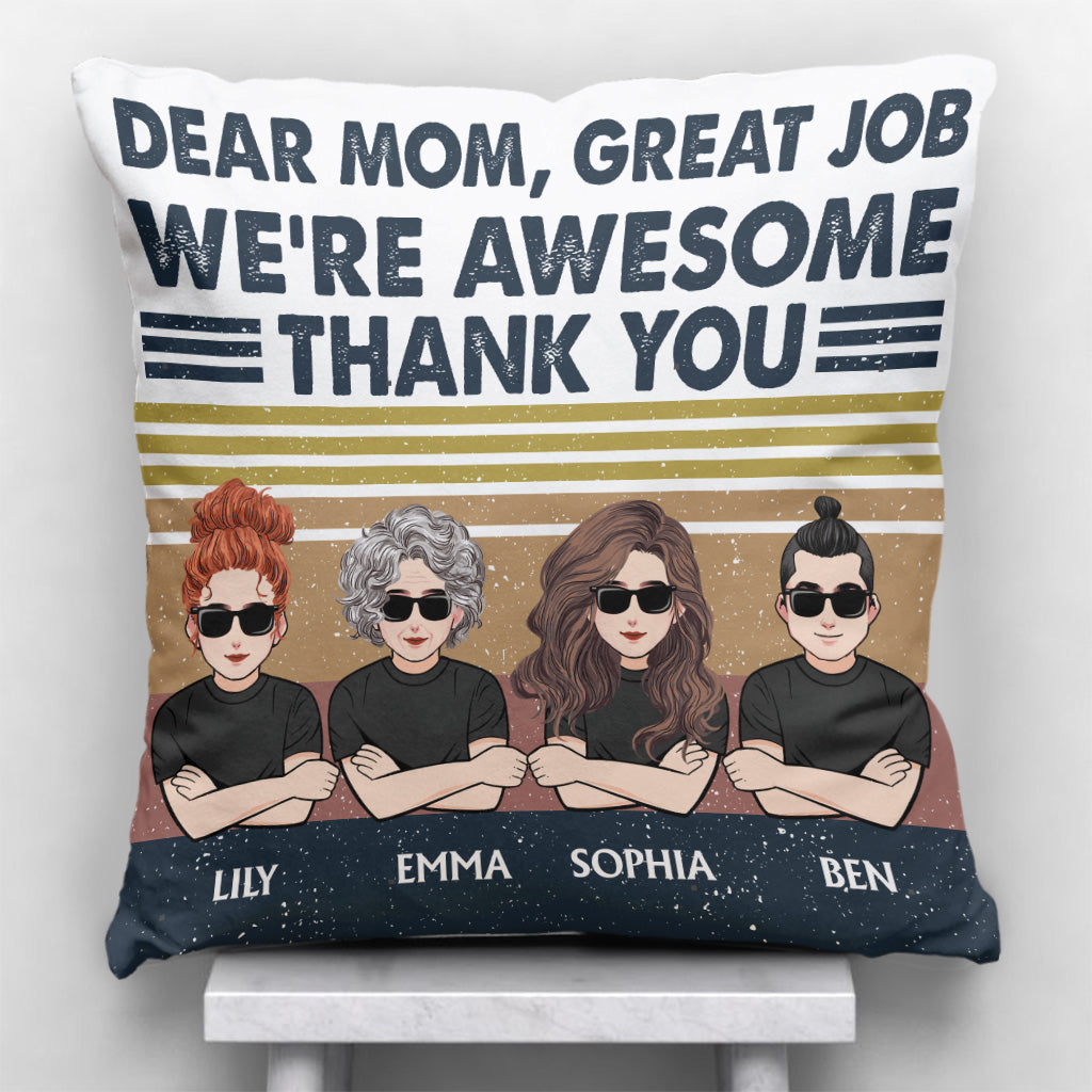 Chère maman, bravo, je suis géniale ! - Coussin décoratif personnalisé pour la fête des mères