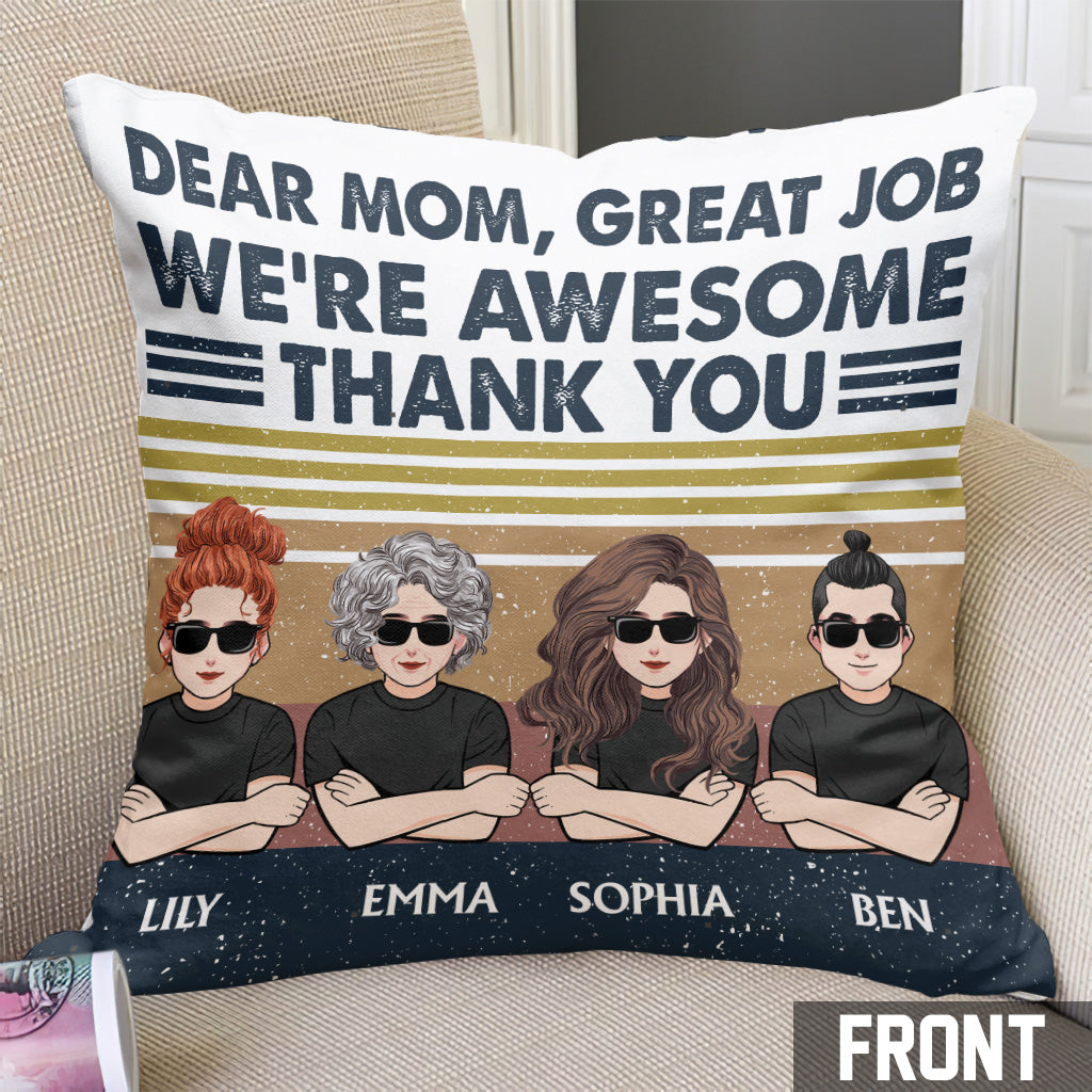 Chère maman, bravo, je suis géniale ! - Coussin décoratif personnalisé pour la fête des mères