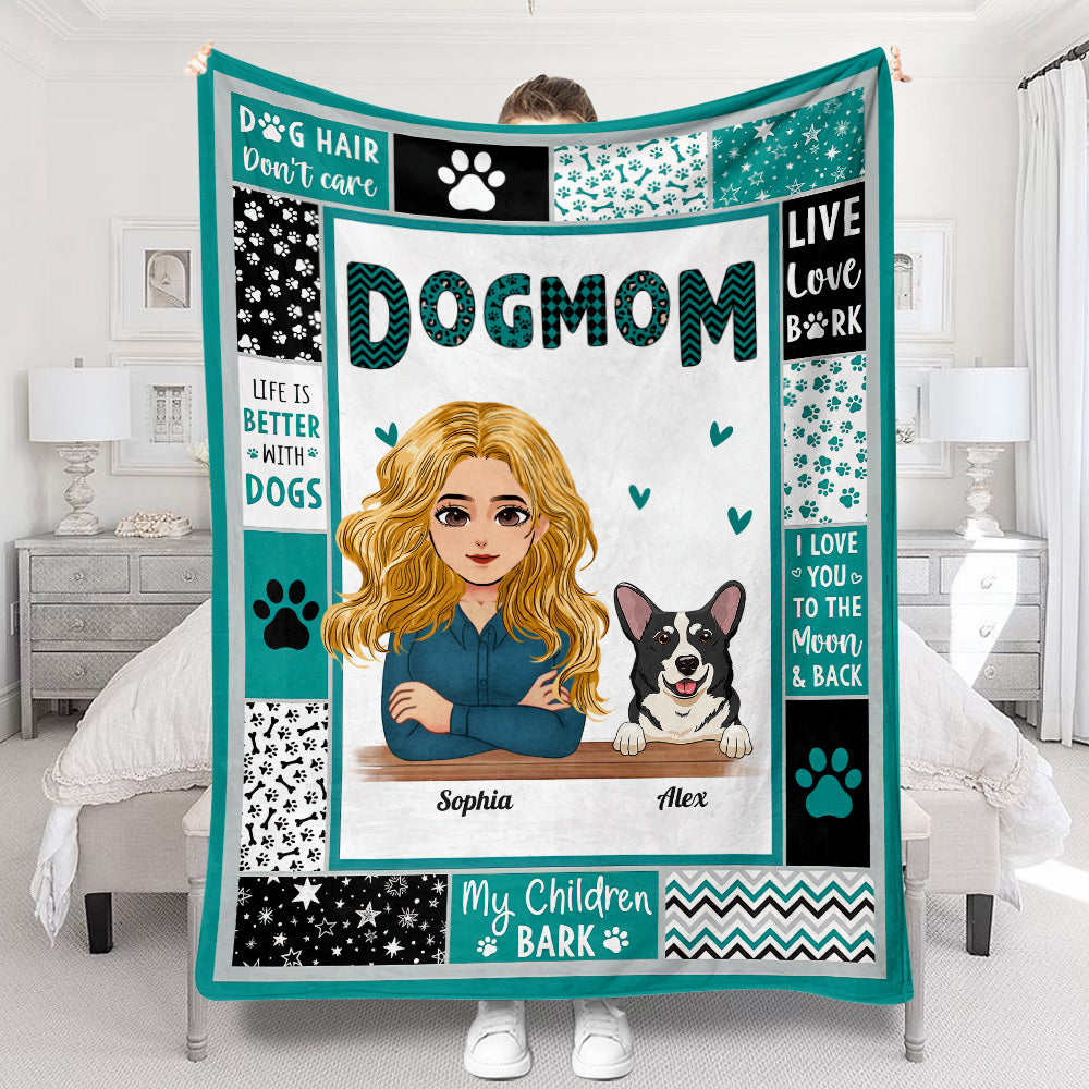 Couverture personnalisée pour chien « Fur Mom » pour la fête des mères