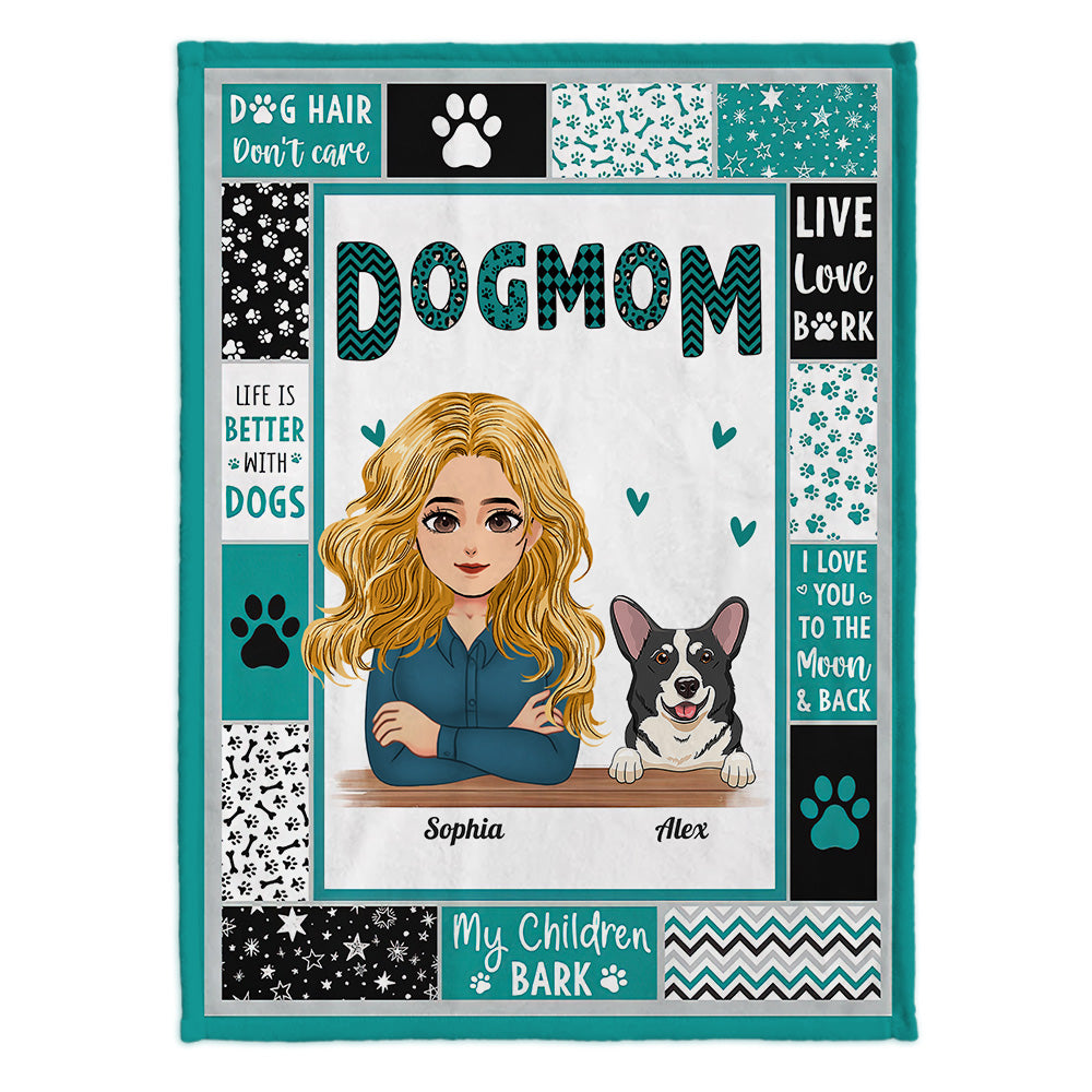 Couverture personnalisée pour chien « Fur Mom » pour la fête des mères