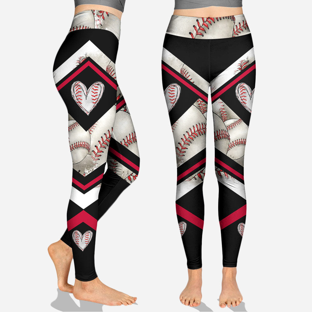 Maman de joueur de baseball - Débardeur et legging personnalisés avec croix