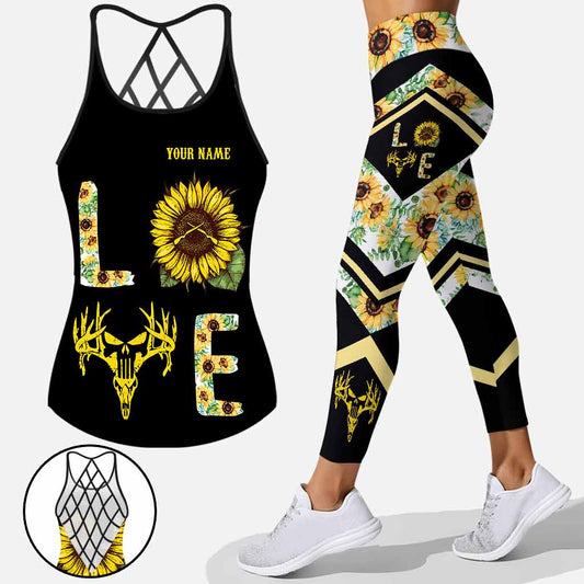 Country Girl - Personalized Hunting Cross Tank Top and Leggings