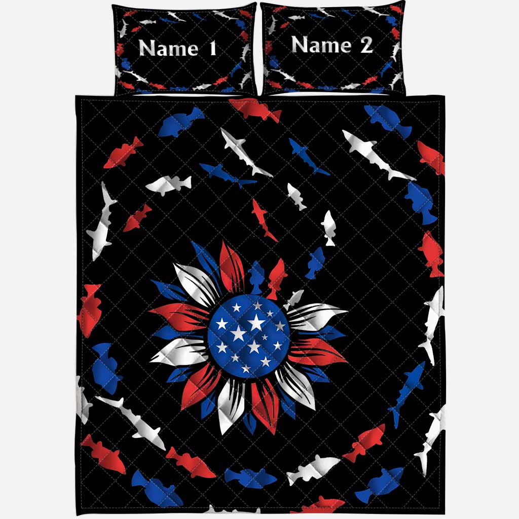 Join To The Fishes In The Deep Blue Sea - Personalized Quilt Set