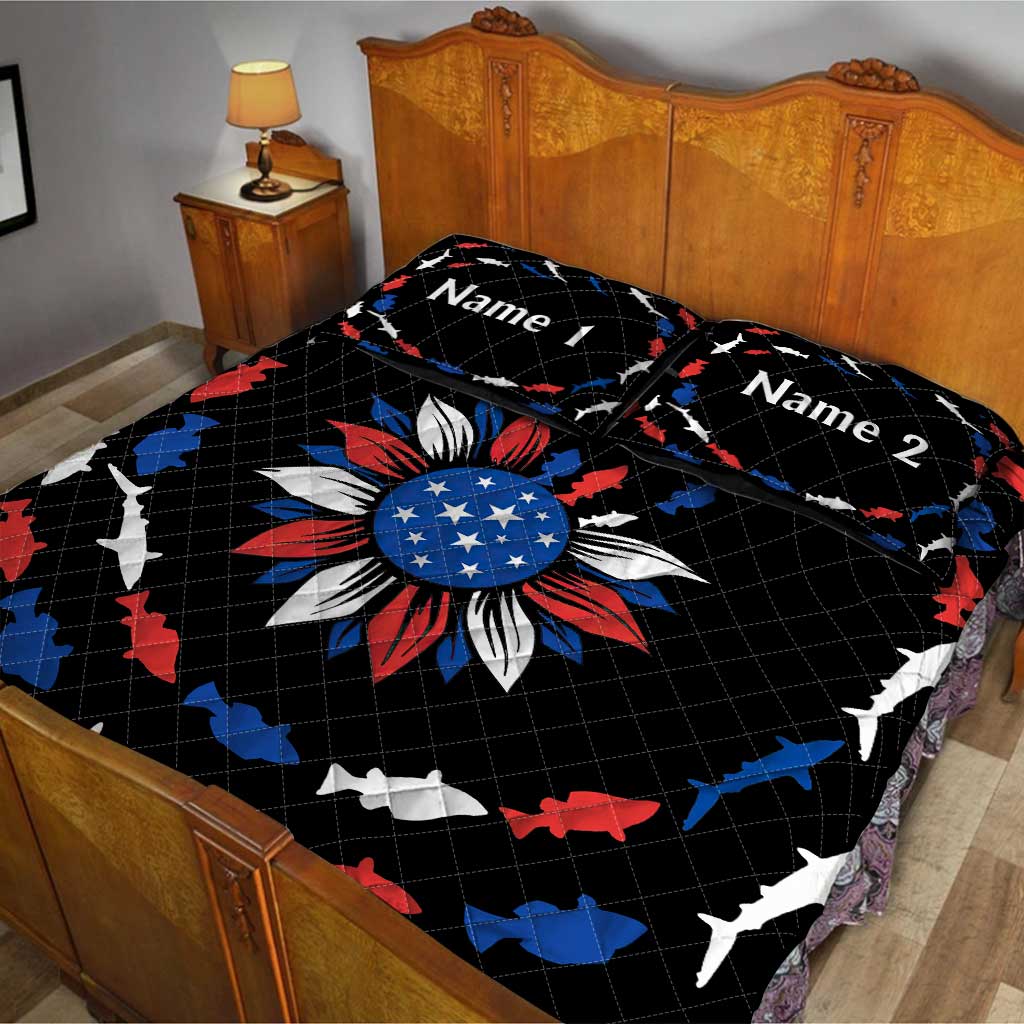 Join To The Fishes In The Deep Blue Sea - Personalized Quilt Set