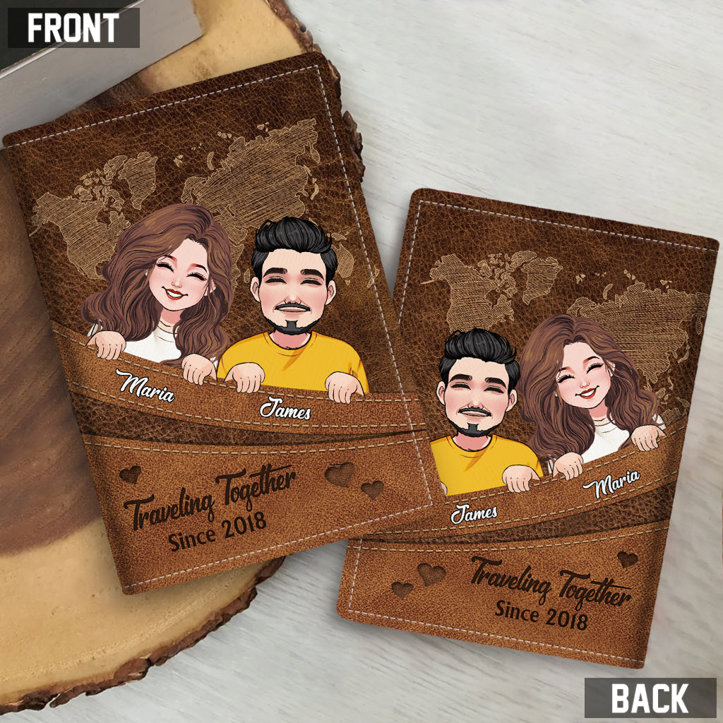 Voyager ensemble depuis - Porte-passeport de voyage personnalisé