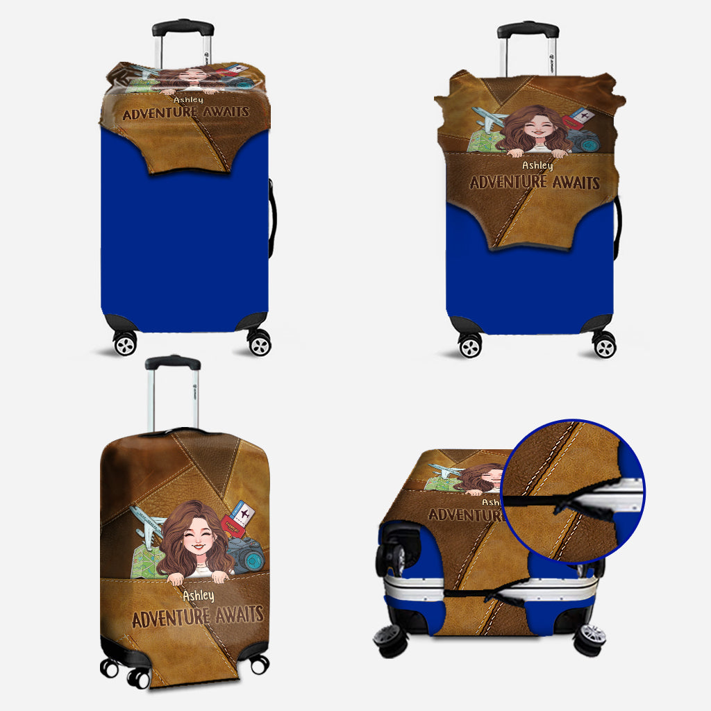 Adventure Awaits - Personalized Travelling Leather Handbag & Luggage Cover