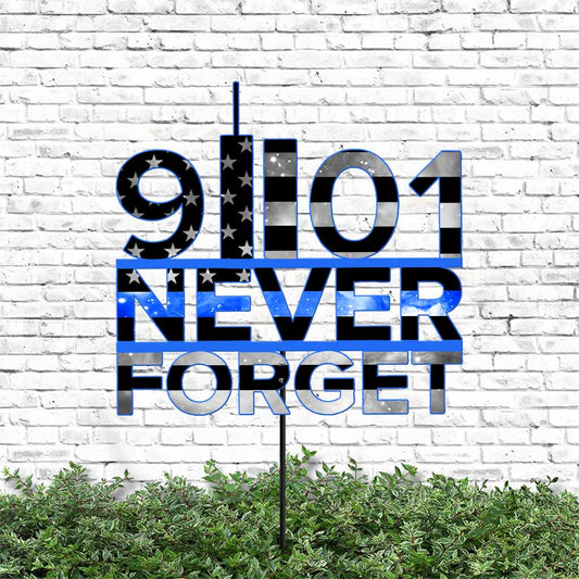 N'oubliez jamais - Art de jardin en métal de la police