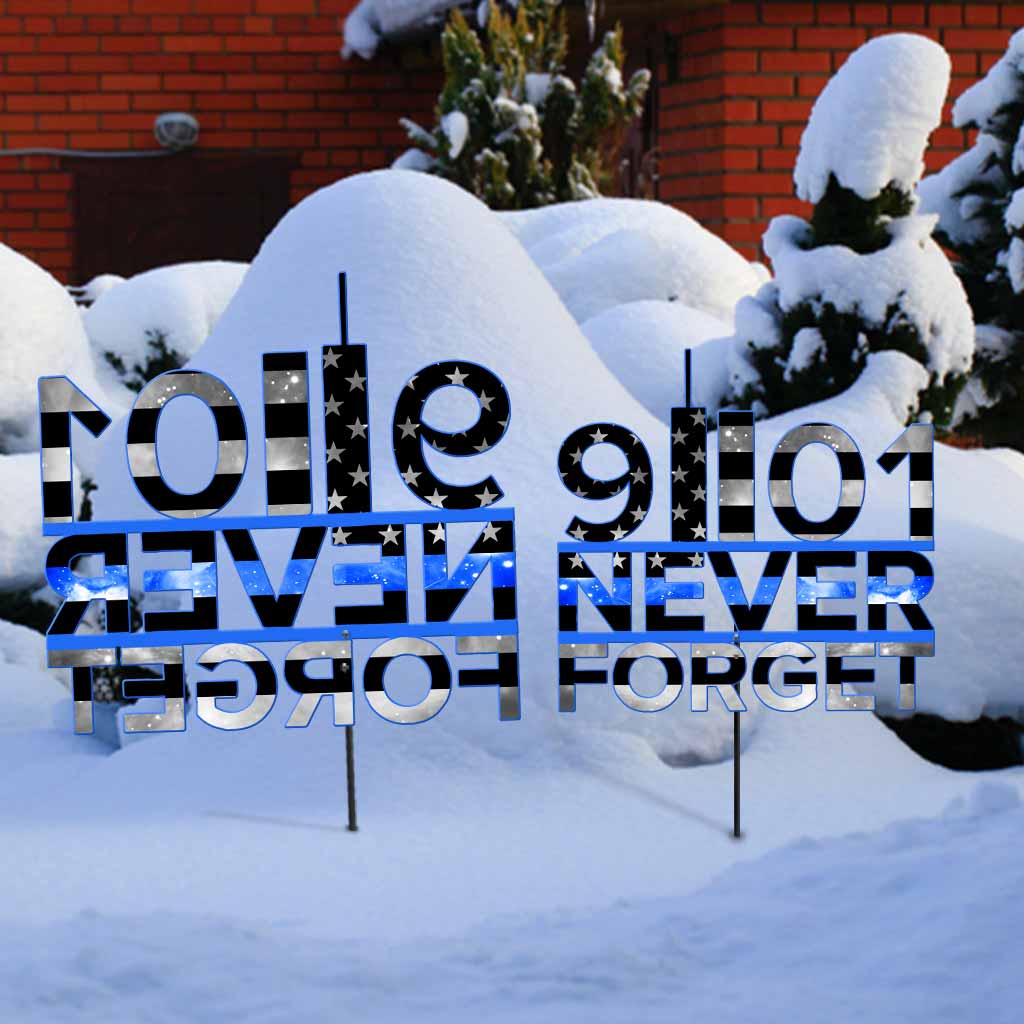 N'oubliez jamais - Art de jardin en métal de la police