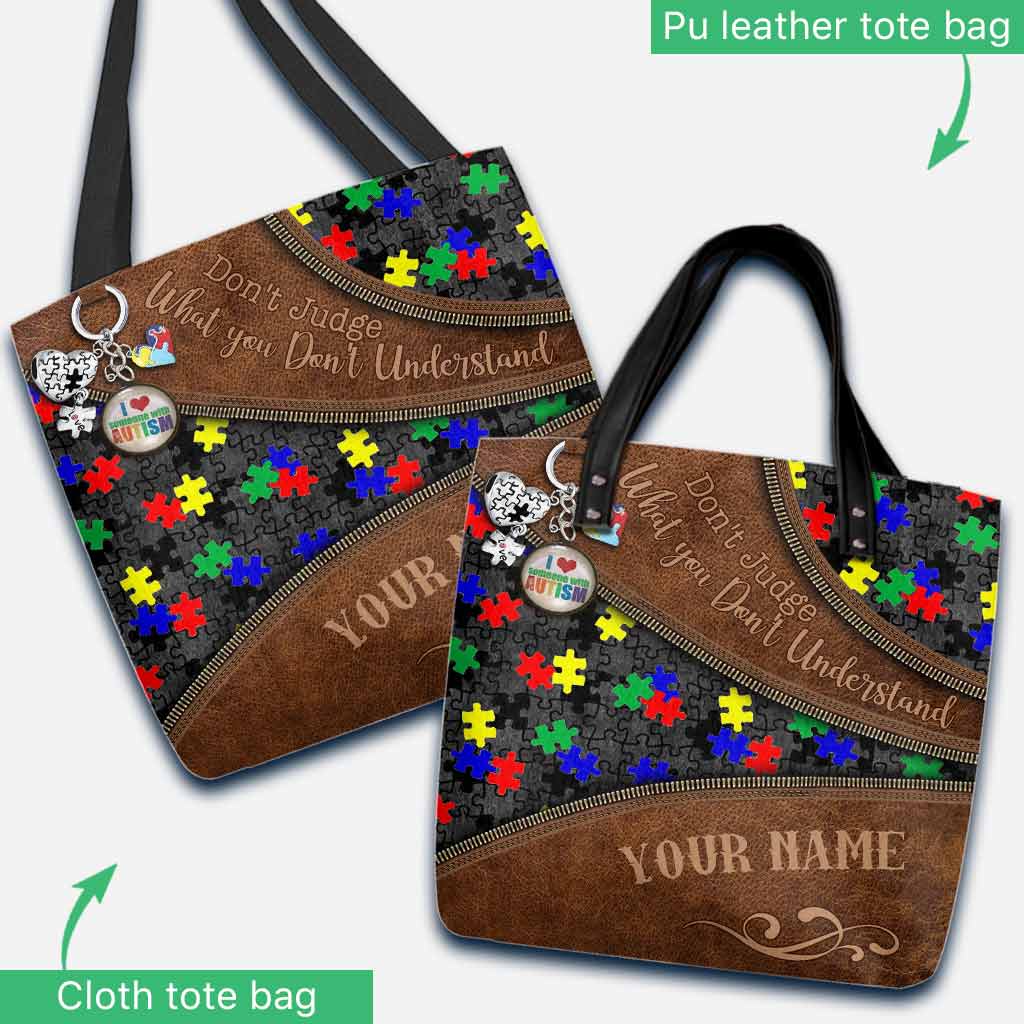 Ne jugez pas ce que vous ne comprenez pas - Sac fourre-tout personnalisé pour la sensibilisation à l'autisme