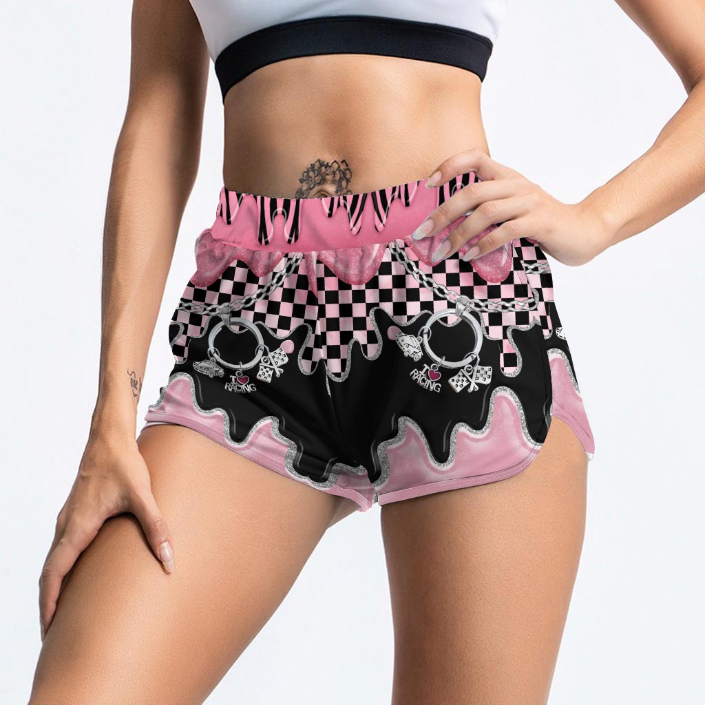 Débardeur et short de course Black Pink Race Girl - Racing Cross pour femme