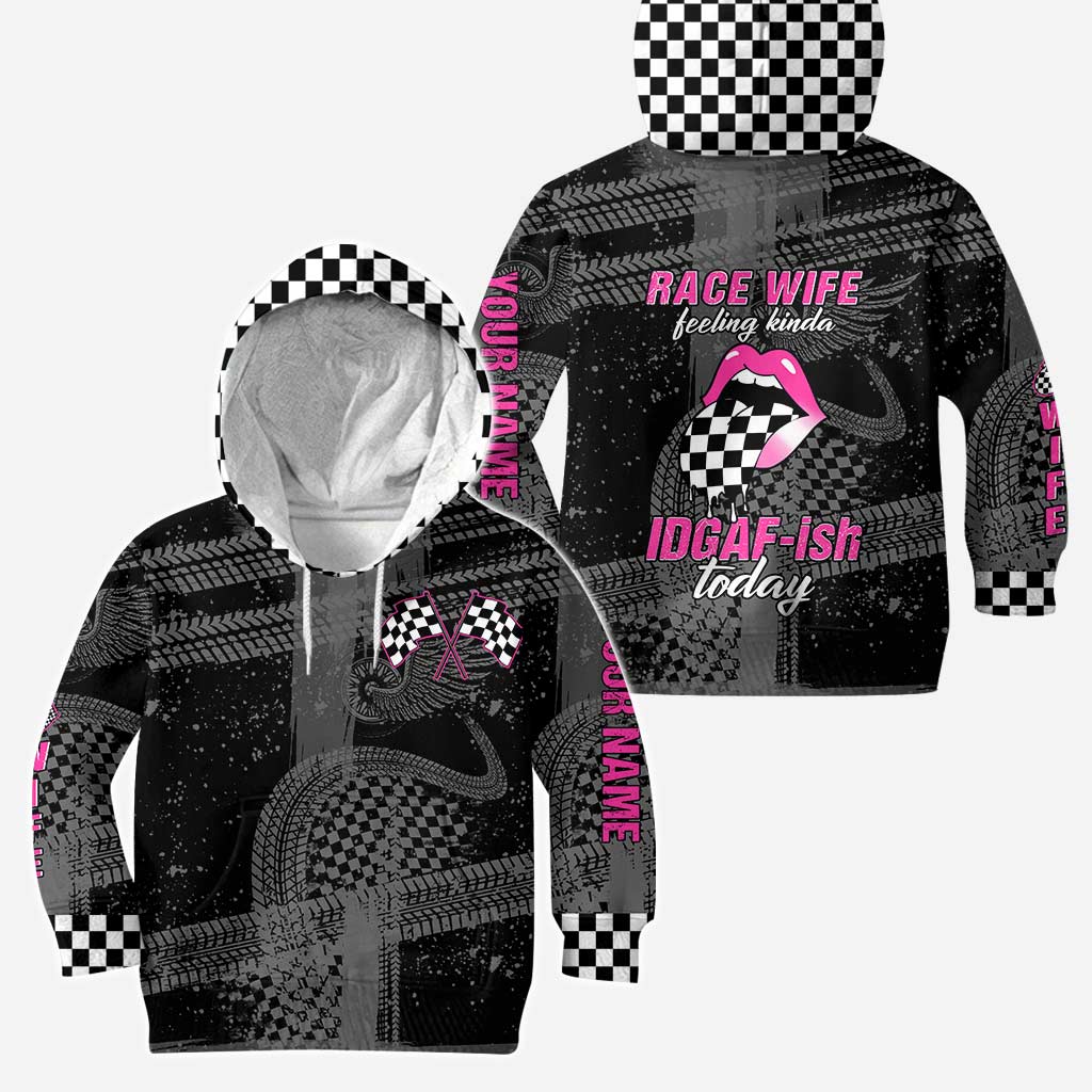 Race Wife Feelin' Kinda IDGAF - Personalized Racing Hoodie And Leggings