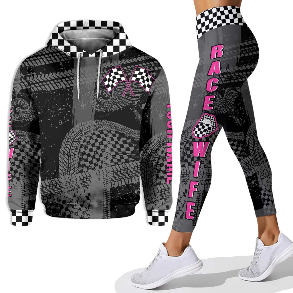 Race Wife Feelin' Kinda IDGAF - Personalized Racing Hoodie And Leggings