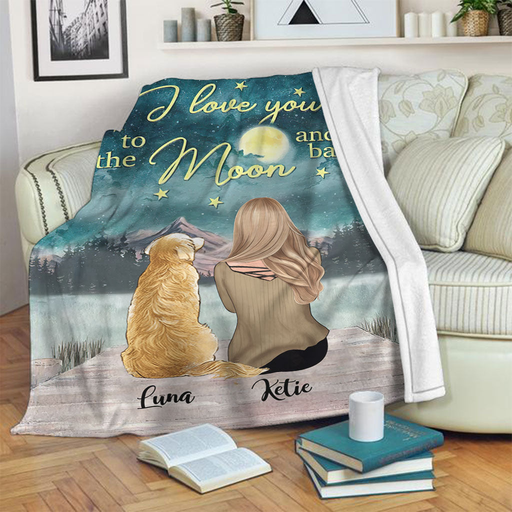 Je t'aime jusqu'à la lune - Couverture personnalisée pour chien