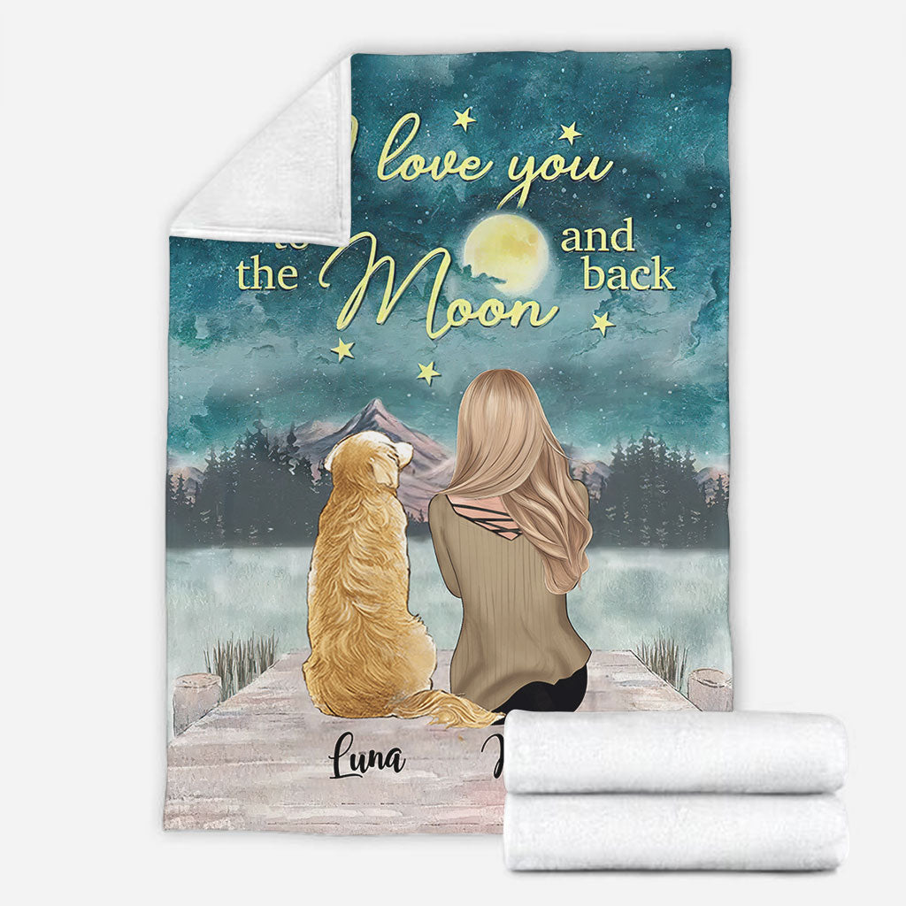 Je t'aime jusqu'à la lune - Couverture personnalisée pour chien