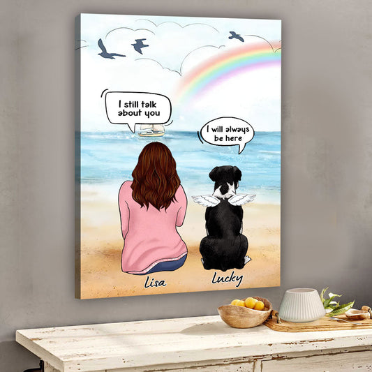 Je t'aime jusqu'à la lune - Toile et affiche personnalisées pour chien