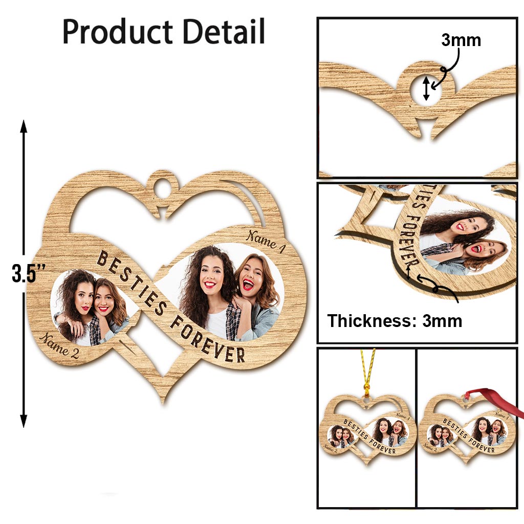 Meilleures amies pour toujours - Ornement de Noël personnalisé (Impression recto verso)