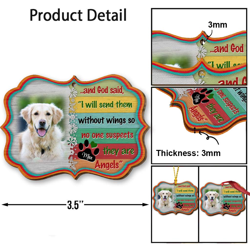 Anges sans ailes - Ornement de Noël personnalisé pour chien (Impression recto verso)