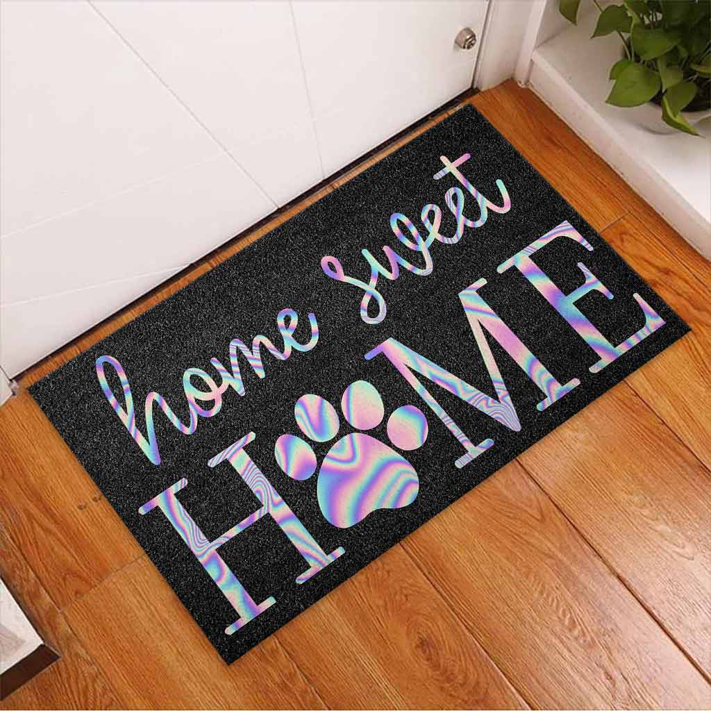 « Home Sweet Home » - Paillasson en fibre de coco à motif chien