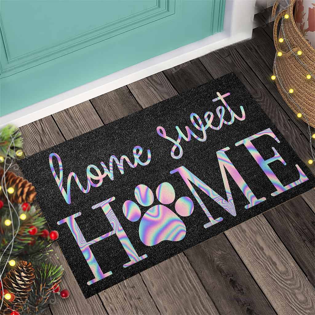« Home Sweet Home » - Paillasson en fibre de coco à motif chien