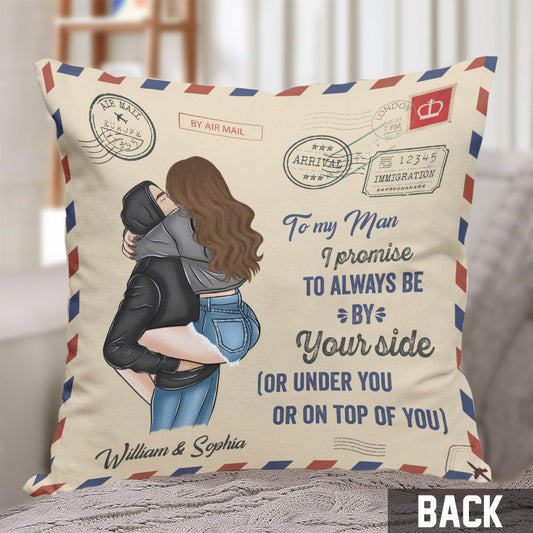 Je promets d'être à tes côtés - Coussin décoratif personnalisé pour couple