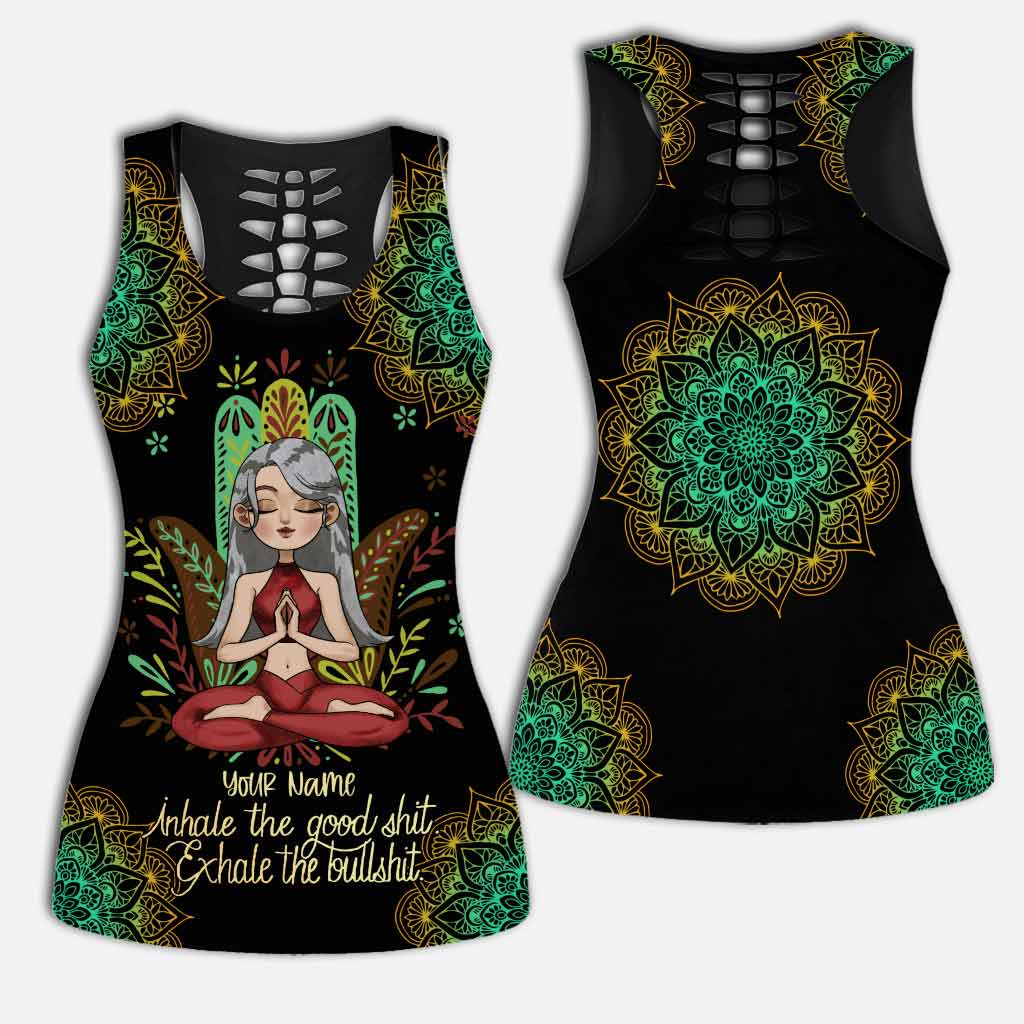 Inspirez le bien - Débardeur et legging de yoga personnalisés Inhale The Good