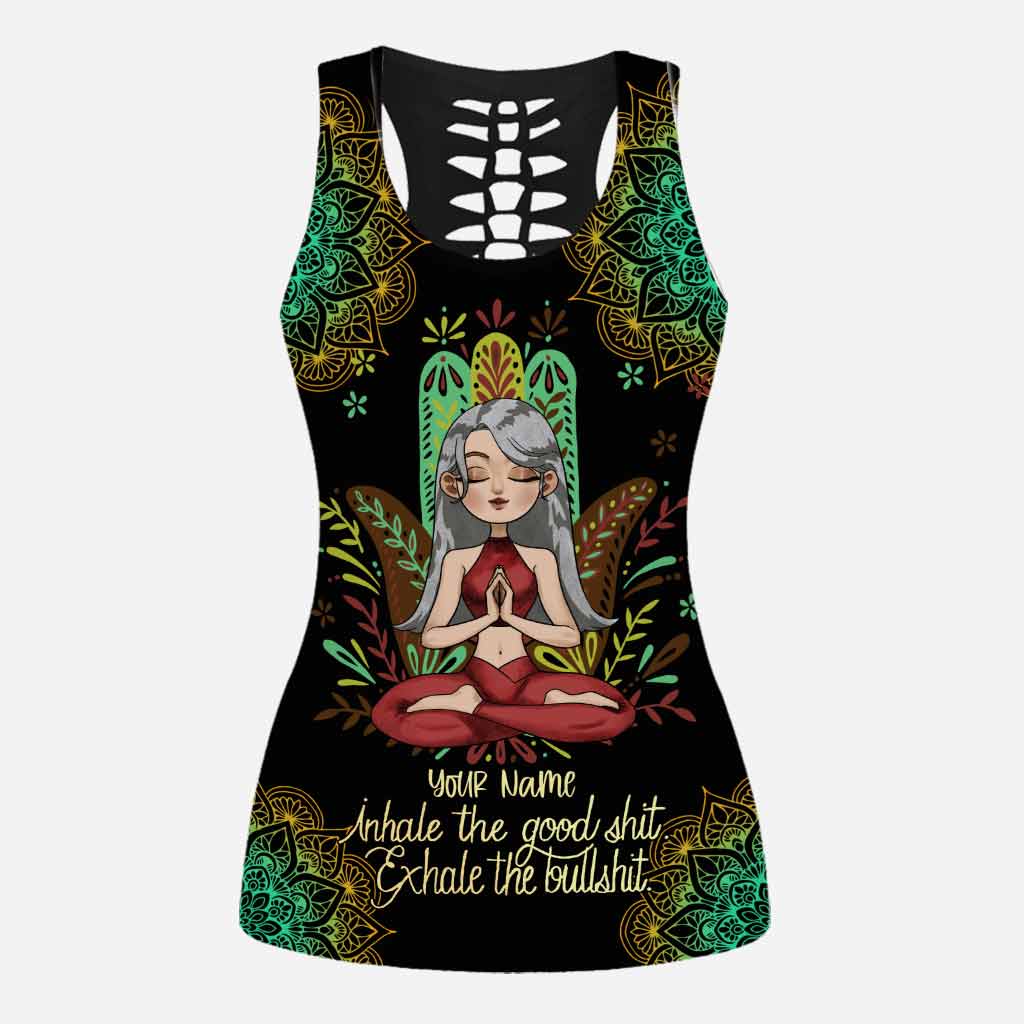 Inspirez le bien - Débardeur et legging de yoga personnalisés Inhale The Good