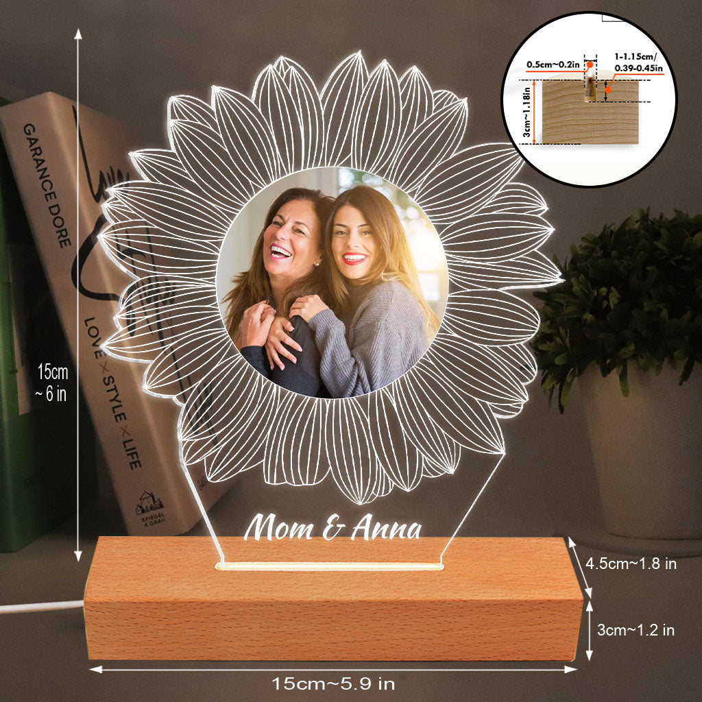Tu es mon rayon de soleil - Cadeau pour maman, grand-mère, sœur, fille, fils, frère, grand-père, papa, épouse, époux, ami(e) - Plaque lumineuse personnalisée