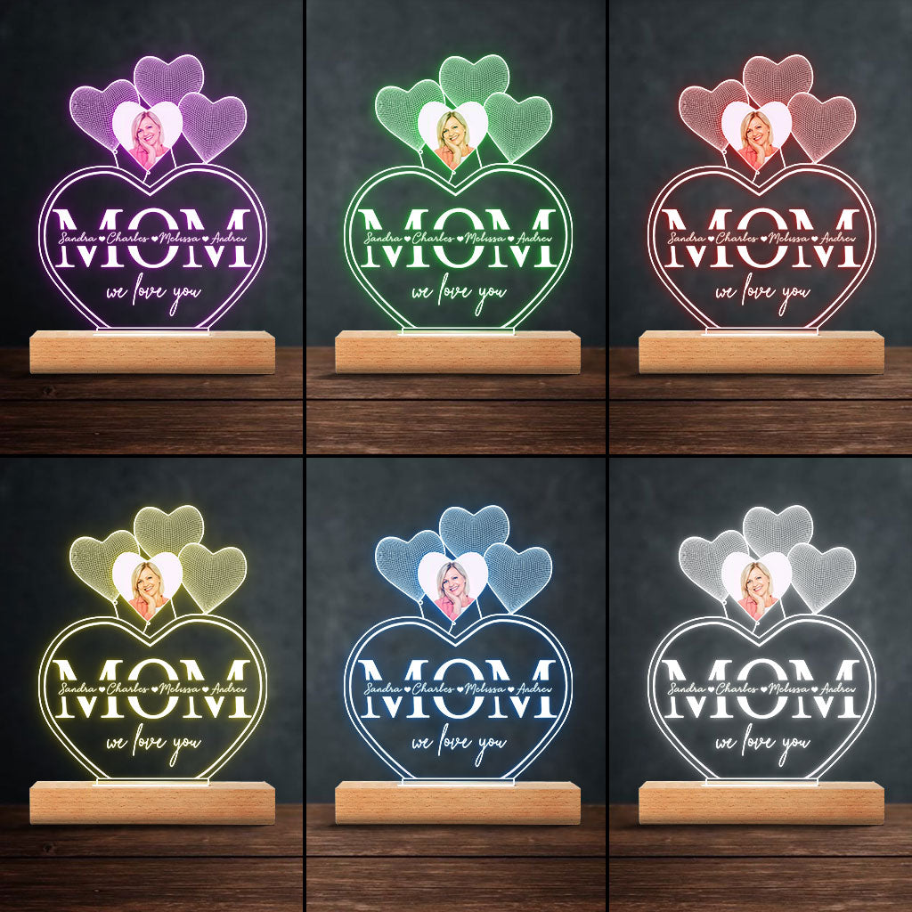Les vœux sont exaucés par le cœur d'une mère - Plaque lumineuse personnalisée en forme de maman pour la fête des mères