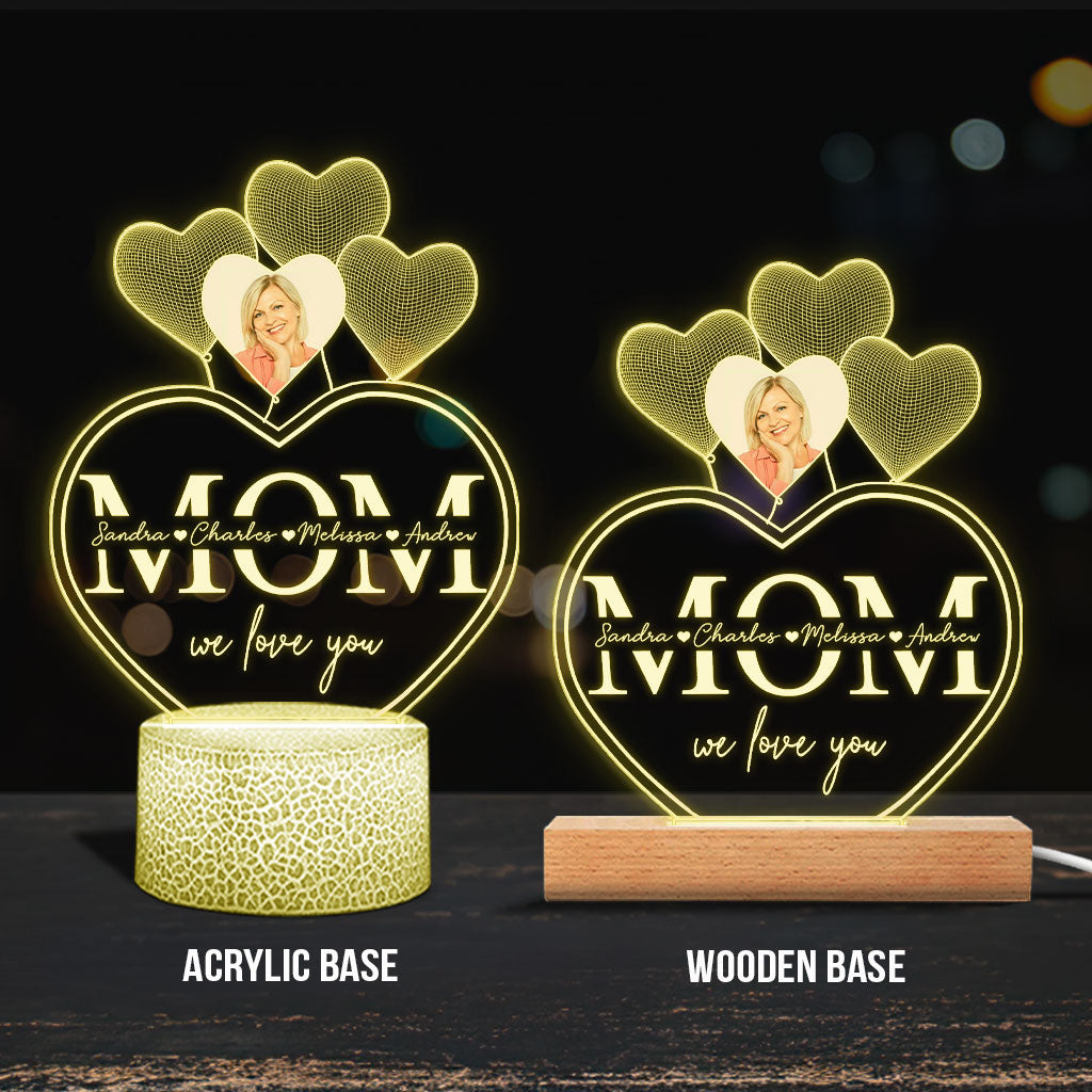 Les vœux sont exaucés par le cœur d'une mère - Plaque lumineuse personnalisée en forme de maman pour la fête des mères