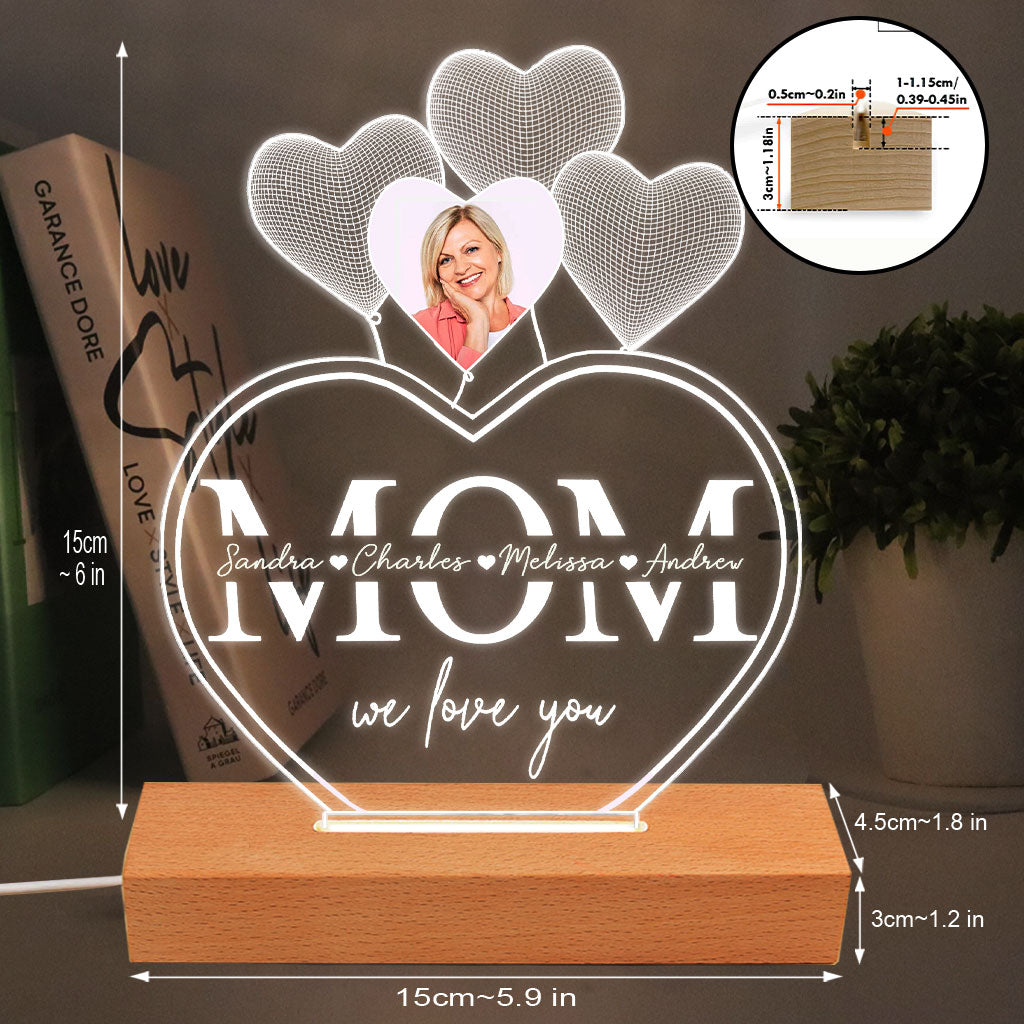 Les vœux sont exaucés par le cœur d'une mère - Plaque lumineuse personnalisée en forme de maman pour la fête des mères
