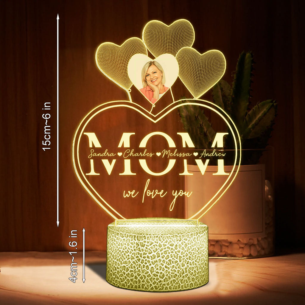 Les vœux sont exaucés par le cœur d'une mère - Plaque lumineuse personnalisée en forme de maman pour la fête des mères