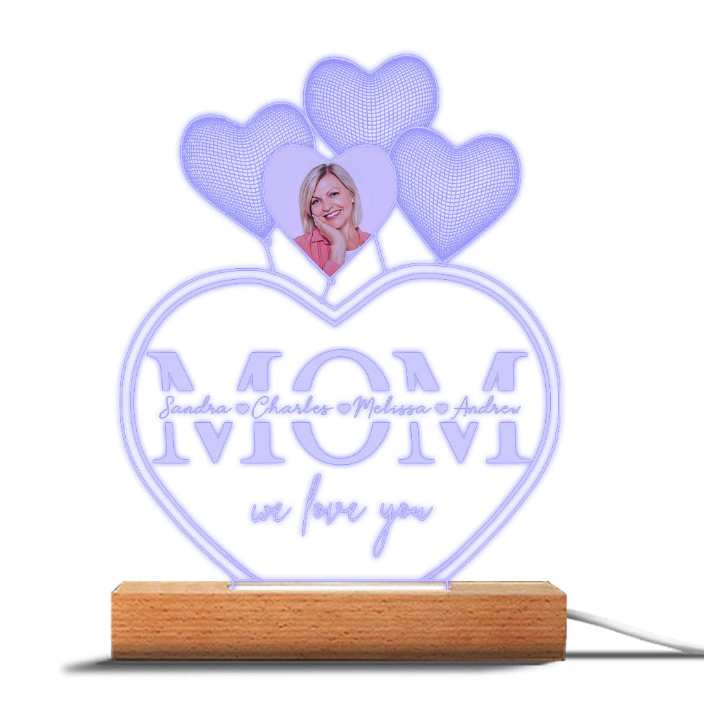 Les vœux sont exaucés par le cœur d'une mère - Plaque lumineuse personnalisée en forme de maman pour la fête des mères