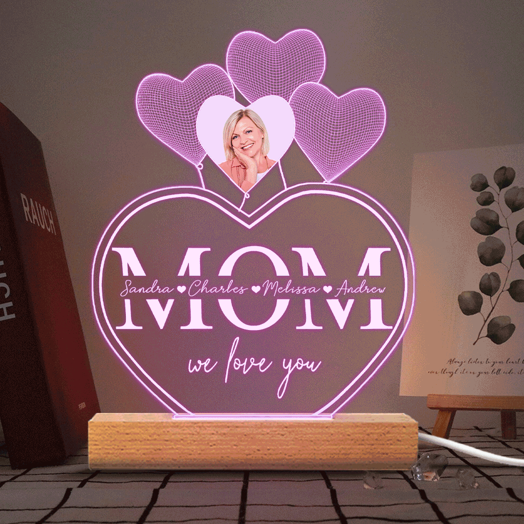 Les vœux sont exaucés par le cœur d'une mère - Plaque lumineuse personnalisée en forme de maman pour la fête des mères