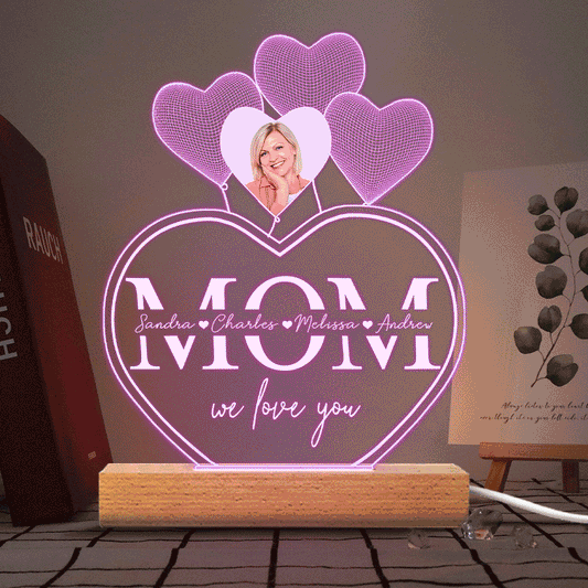 Les vœux sont exaucés par le cœur d'une mère - Plaque lumineuse personnalisée en forme de maman pour la fête des mères