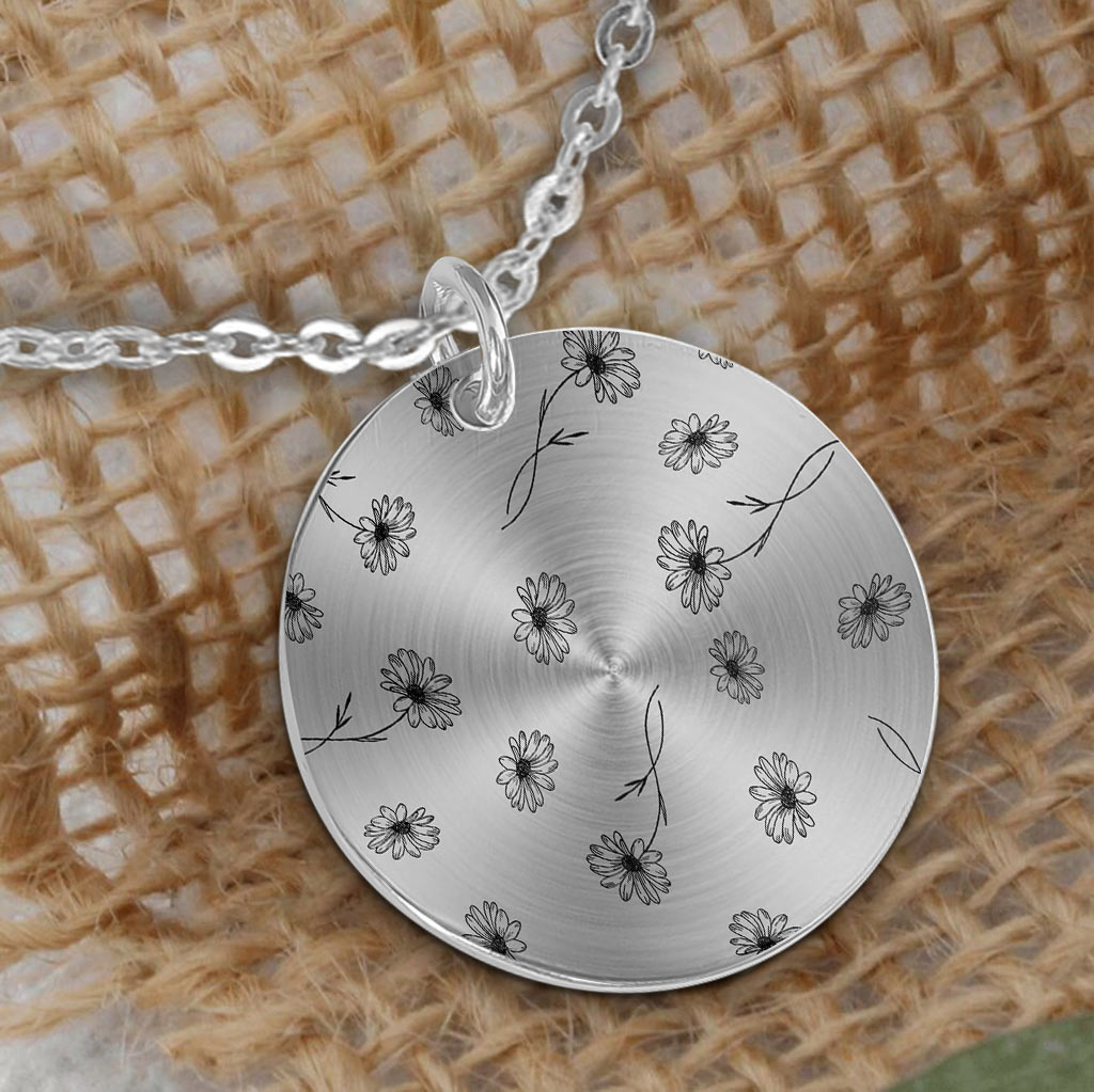 Fleurs de naissance de maman - Collier pendentif rond personnalisé pour la fête des mères