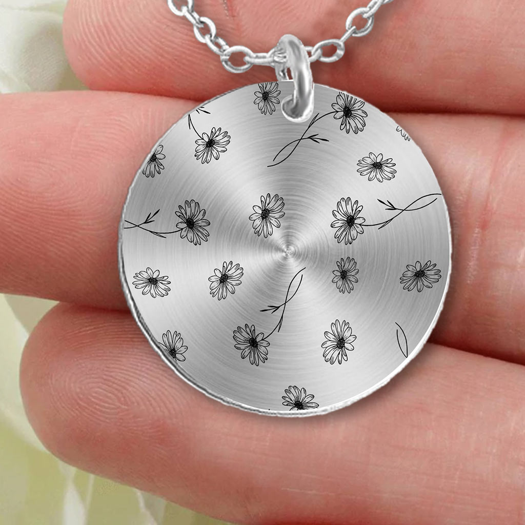 Fleurs de naissance de maman - Collier pendentif rond personnalisé pour la fête des mères