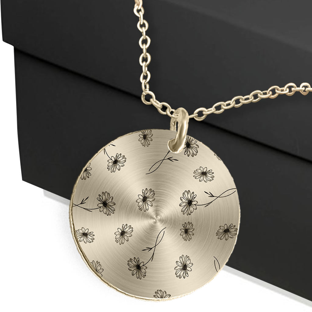 Fleurs de naissance de maman - Collier pendentif rond personnalisé pour la fête des mères