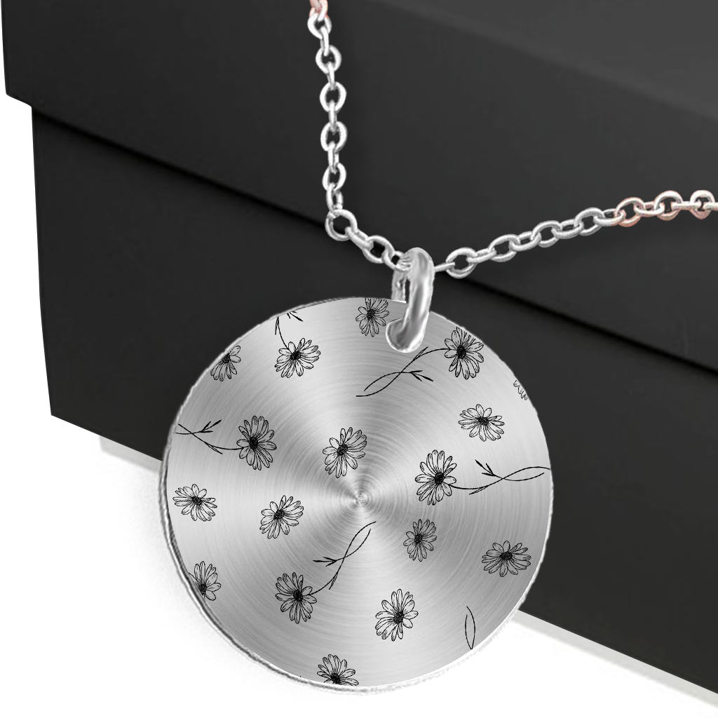 Fleurs de naissance de maman - Collier pendentif rond personnalisé pour la fête des mères