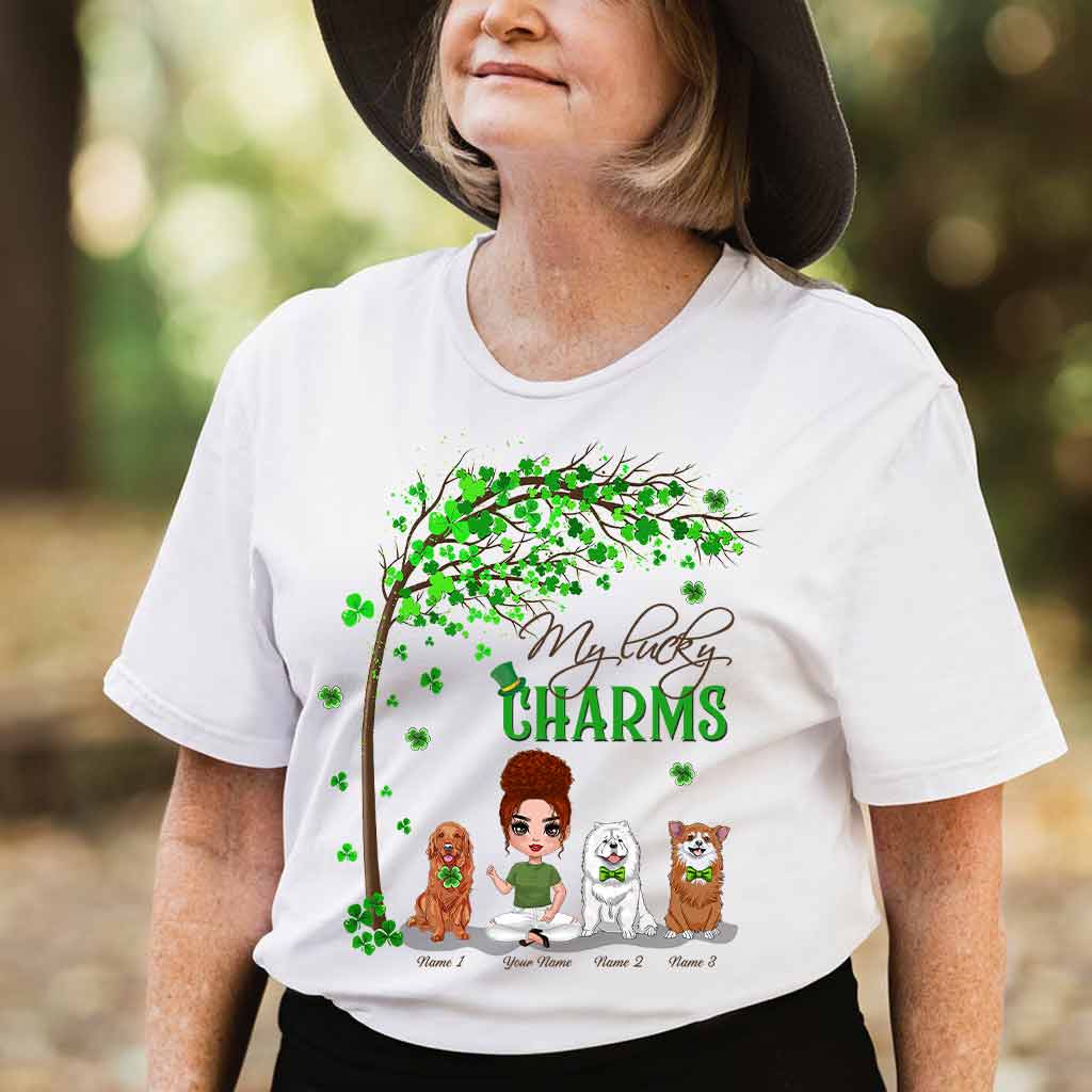 T-shirt et sweat à capuche personnalisés « Chiens et fille irlandais pour la Saint-Patrick » (fête irlandaise).