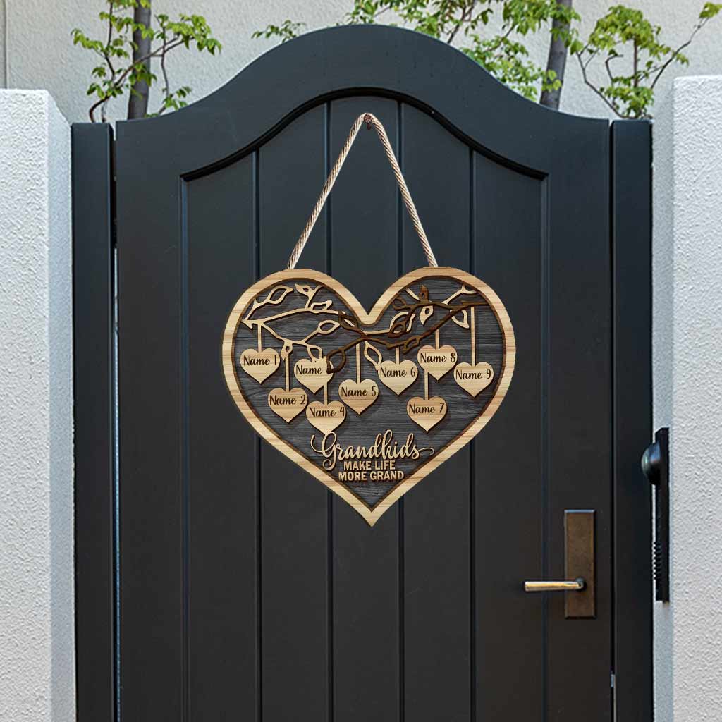 Grandkids Make Life More Grand - Personalized Grandma Wood Sign