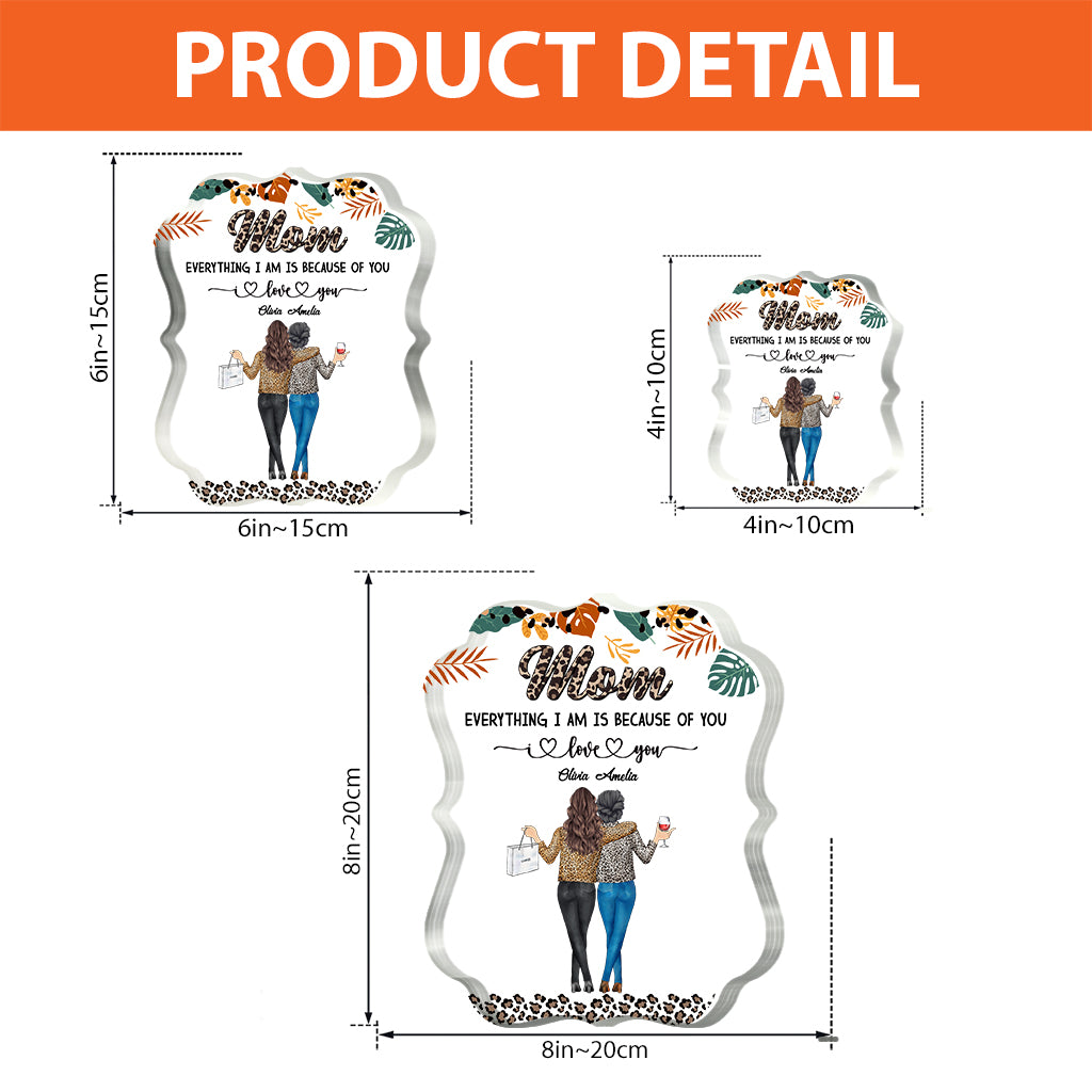 Maman, grâce à toi - Plaque acrylique personnalisée pour la fête des mères