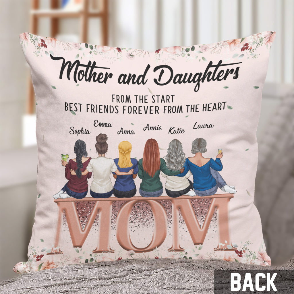 Amour mère-fille - Coussin décoratif personnalisé pour la fête des mères