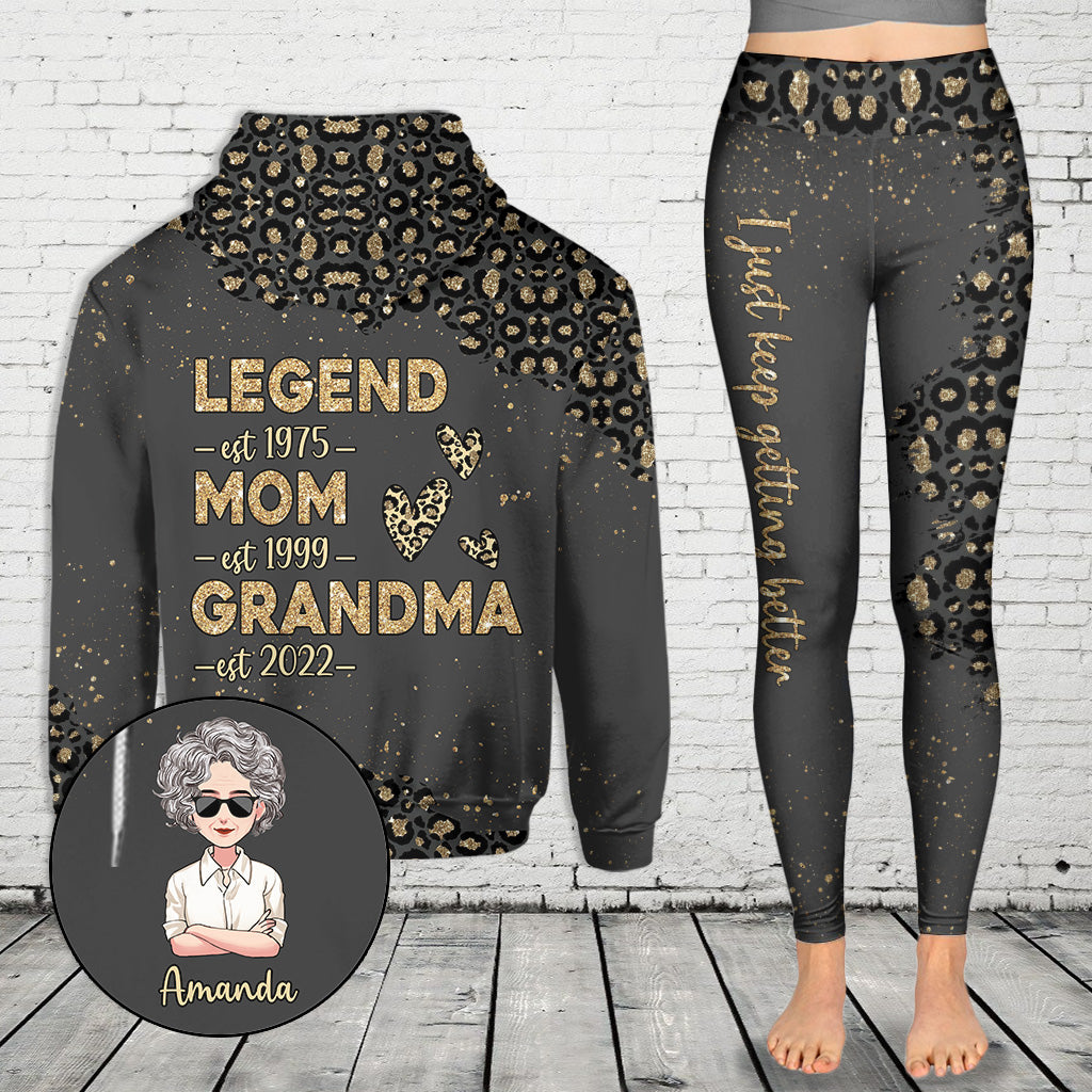 Maman Légende Grand-mère - Sweat à capuche et legging personnalisés pour la fête des mères
