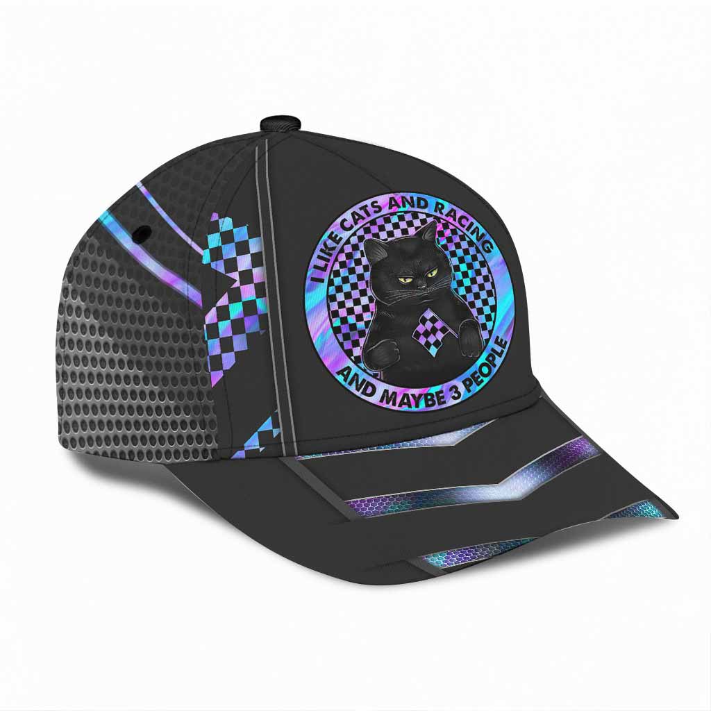 I Like Cats And Racing Cap With Printed Vent Holes