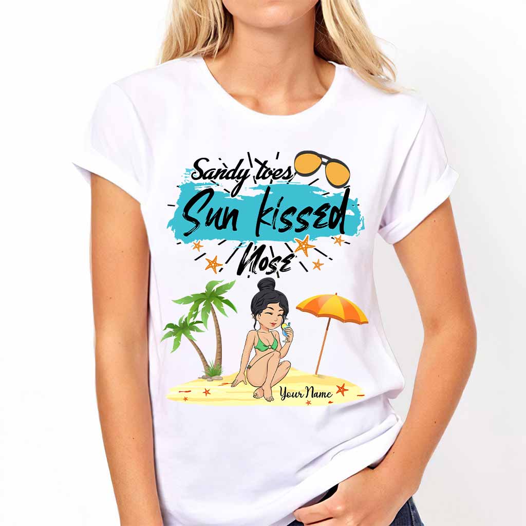 T-shirt et sweat à capuche personnalisés « Sandy Toes Sunkissed Nose » pour les amoureux de la mer