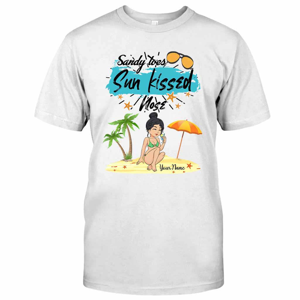 T-shirt et sweat à capuche personnalisés « Sandy Toes Sunkissed Nose » pour les amoureux de la mer