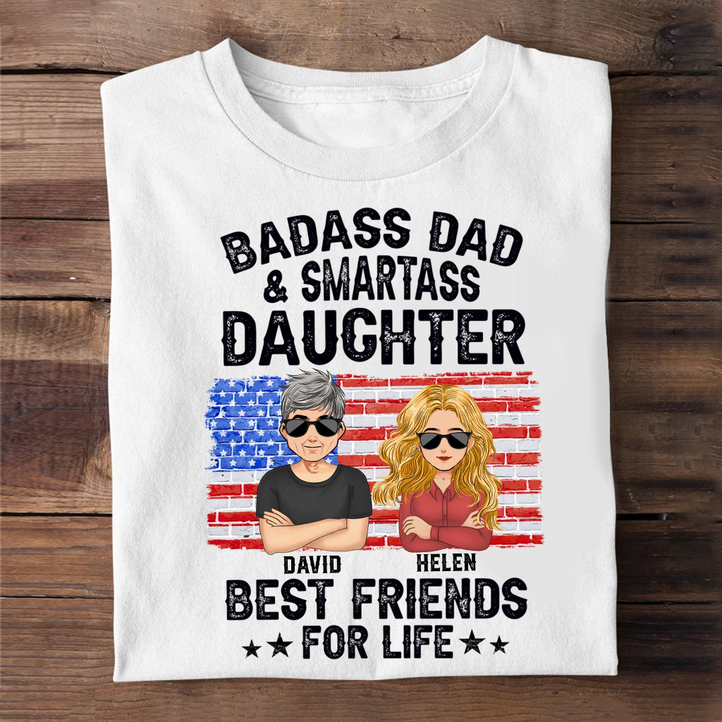 Papa badass et fille insolente, meilleurs amis pour la vie - T-shirt et sweat à capuche personnalisés pour papa