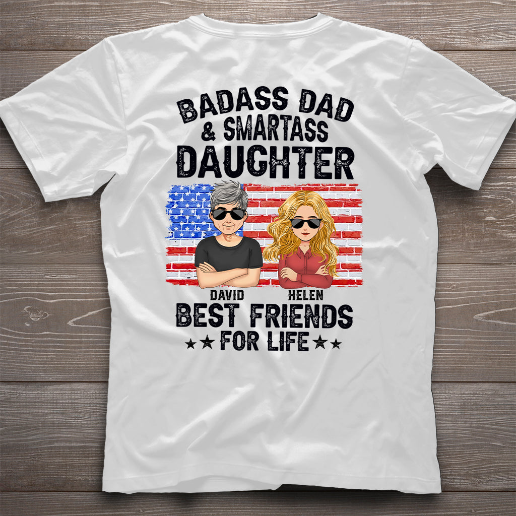 Papa badass et fille insolente, meilleurs amis pour la vie - T-shirt et sweat à capuche personnalisés pour papa