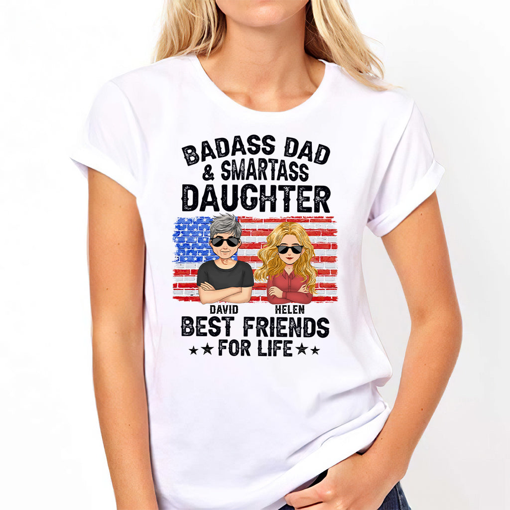 Papa badass et fille insolente, meilleurs amis pour la vie - T-shirt et sweat à capuche personnalisés pour papa