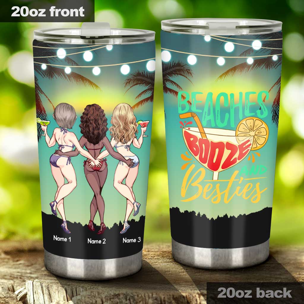 Plages, alcool et meilleures amies - Gobelet personnalisé pour meilleures amies